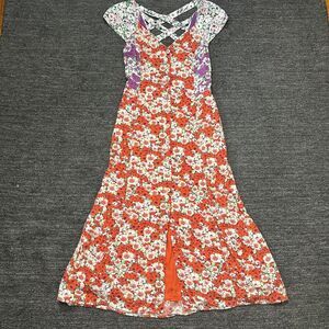 Anthropologie Maeve Dress Women 12 Tate Sundress Floral Belted Prairie Midi Boho
